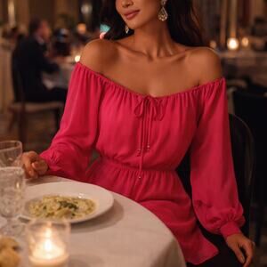 Vintage Cache Chiffon Mini Dress – Hot Pink | Size Medium